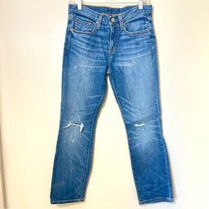 Frye Straight Slim Leg Distressed Medium Blue Women Size Jean Sz 27